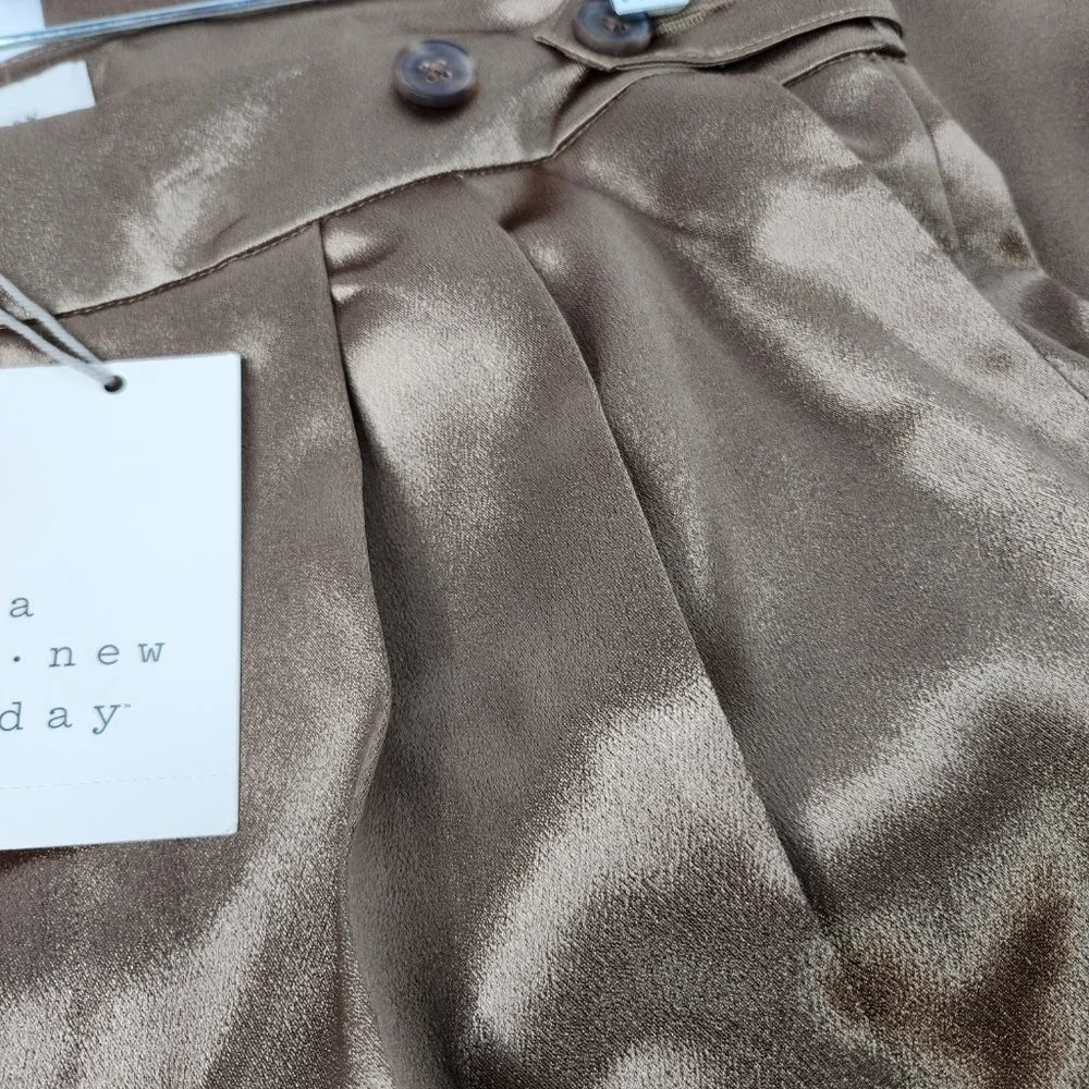 Women's "Muddy Brown" High-Rise Satin Cargo Pants - A New Day - Picture 6 of 7